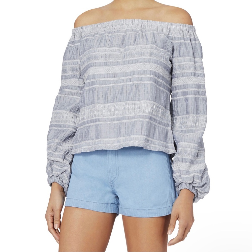 Intermix Arielle Embroidered Off the Shoulder Top